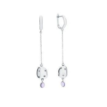

Silver earrings with sitals and cubic zirconium sunlight sample 925