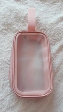 FUDEAM-bolsa de viaje de PU para mujer, neceser de PVC impermeable, transparente, portátil, para maquillaje
