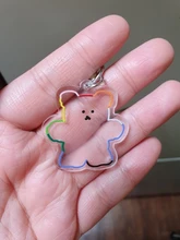 Llavero transparente de dibujos animados para niños, minillavero de PVC con forma de oso de goma, regalo para niños