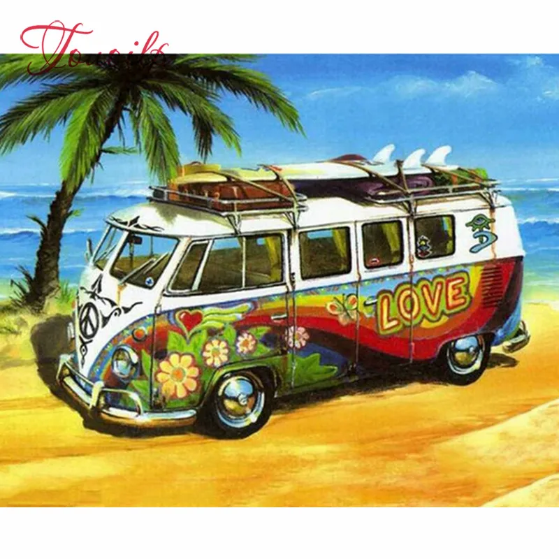 

Full Round Diamond embroidery Cartoon car 5D DIY Diamond painting Cross stitch Full Square Diamond mosaic