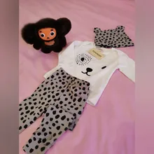 Conjunto de ropa para niñas pequeñas, Tops de manga larga con letras para recién nacidos, pantalones informales con estampado, diadema, trajes para niños pequeños