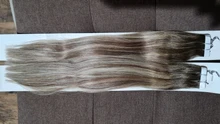 Extensiones de Cabello con cinta brillante, cabello humano Natural Remy de 100%, trama de piel invisible, sin costuras, Color rubio, pegamento para salón