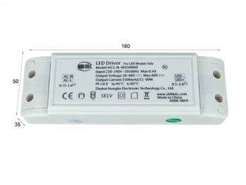

Led Driver DC 1500mA 30V-60VDC 60W power supply constant current for Led panel 60 X60cm 120 X30cm