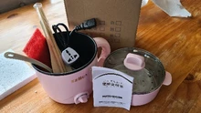 Mini máquina de Cocina eléctrica multifunción para el hogar, olla caliente de una sola/doble capa, olla de arroz multieléctrica, sartén antiadherente, 220V
