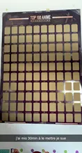 Decoración de la parte superior del hogar, póster de Anime rascador, lista de cubo de Anime, iconos artísticos prémium, gran regalo para los fanáticos del Anime, 100