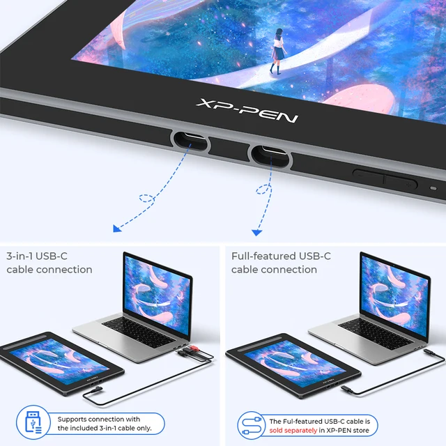 XPPen Artist 12 2nd Gen Tavoletta grafica da 12 pollici Monitor 8192 Livelli 60 Inclinazione X3 Stilo Tavoletta grafica artistica per Android Windows Mac 6