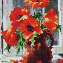 Алмазная мозаика EF 404 Маки 30*40