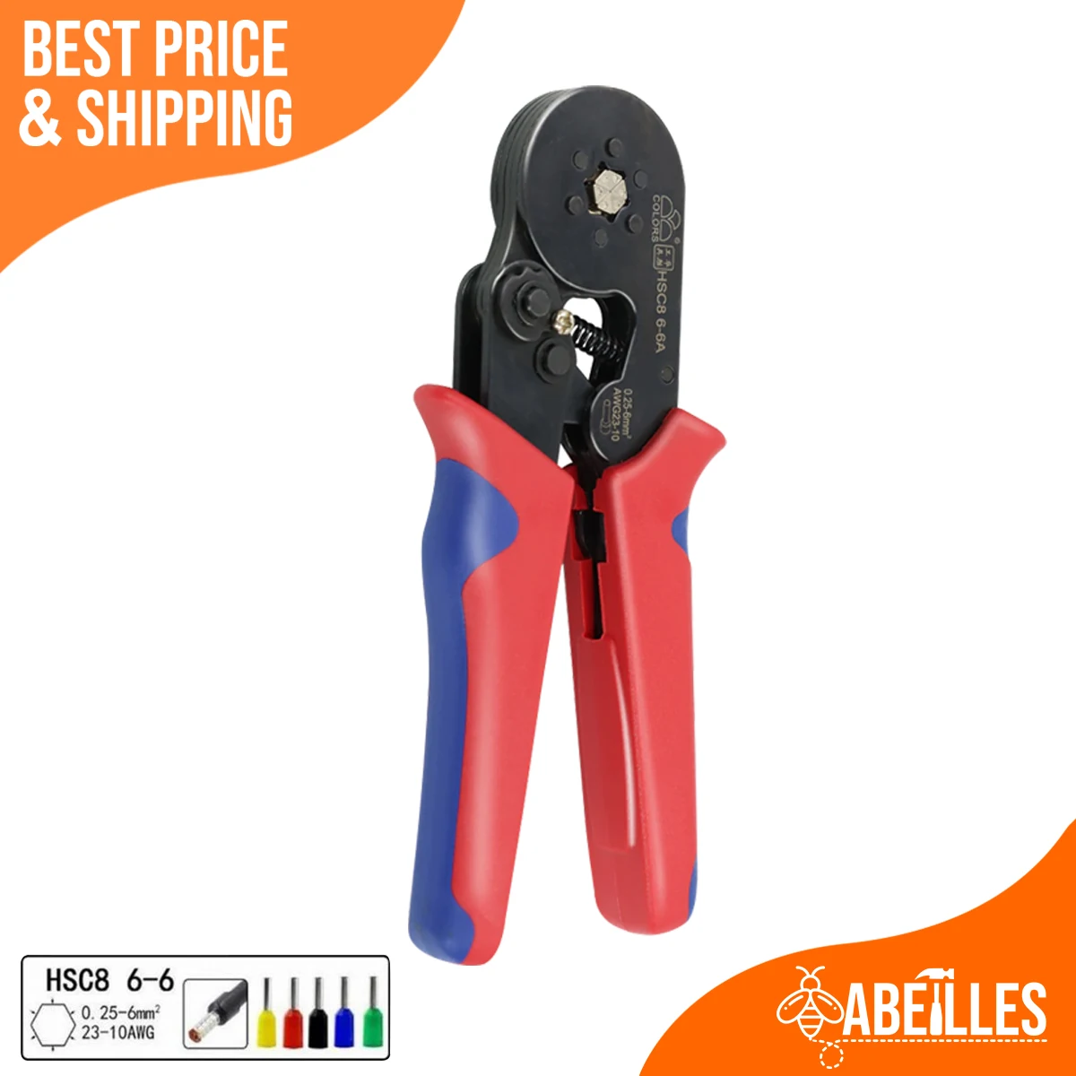 

HSC8 6-6 Wire-End Ferrule Crimping Plier Wire Size: 0.25-6mm2
