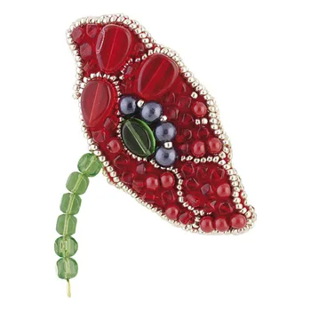 

Bp175 set for making brooch 'Scarlet petals '7,5*7,0 cm.