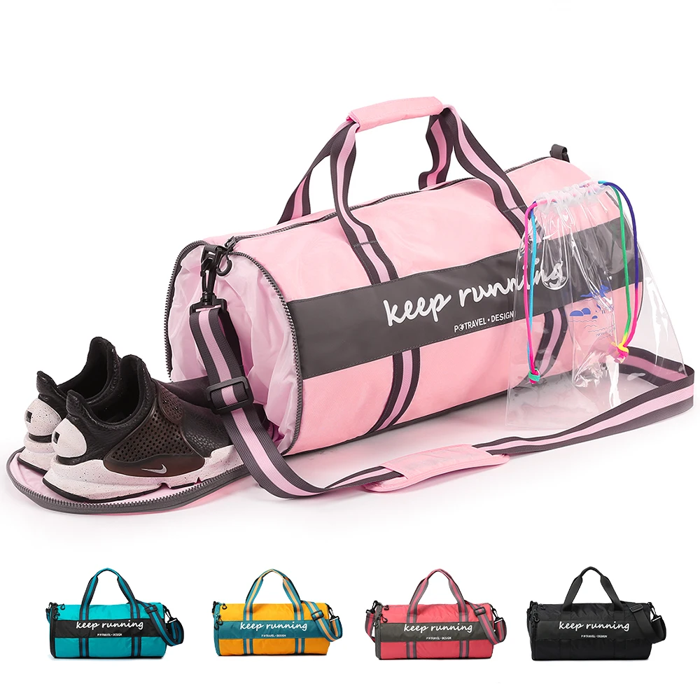 New Foldable Travel Bag Quilted Cotton Gym Yoga Bag Women Pink Duffel Bag  For Women Wet Dry Separation Tote Bag Handbags Bolso - AliExpress