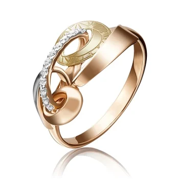 

Yuz platinum ring with cubic zirconia from combined gold