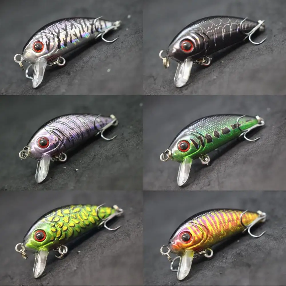 wLure Crankbait Fishing Lures 5g 4.5cm Small Size Sinking Wobbler  Lightweight 10# Treble Hooks Assorted Colors C544