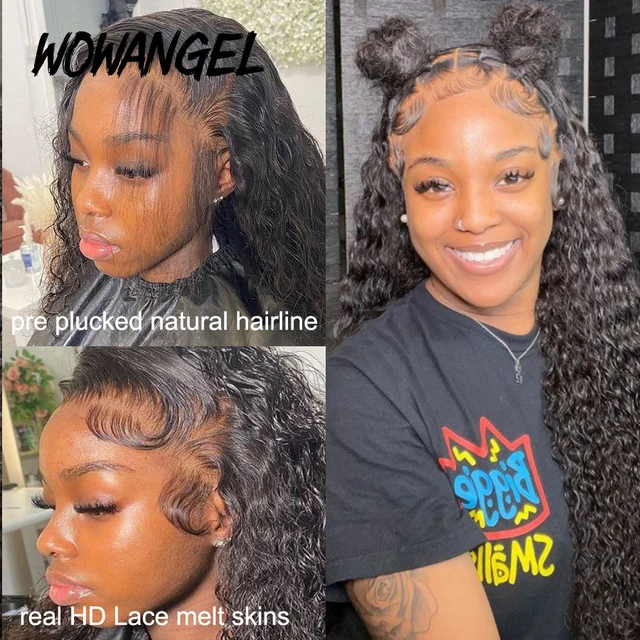 Lace Wigs Wow Angel 13x6 HD lace Frontal Invisible Transparent Melt Skins  Straight 13x4 Only Human Hair Remy Pre Plucked 230807