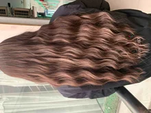 OneNonly-Peluca de cabello sintético largo degradado para mujer, pelo Natural resistente al calor, ondulado y suelto con flequillo, color marrón y Rubio, para Cosplay