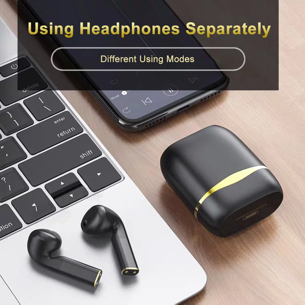 TWS Wireless Bluetooth Earphone Touch Control Wireless Earphones Hifi Stereo Earbuds Headset With Mic Smart Connect Headphones