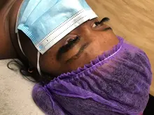 Gorro estéril desechable, cubierta de tela no tejida desechable con microcuchillas para maquillaje permanente, gorras de malla estériles para cejas, tatuajes, catering, 100 uds.