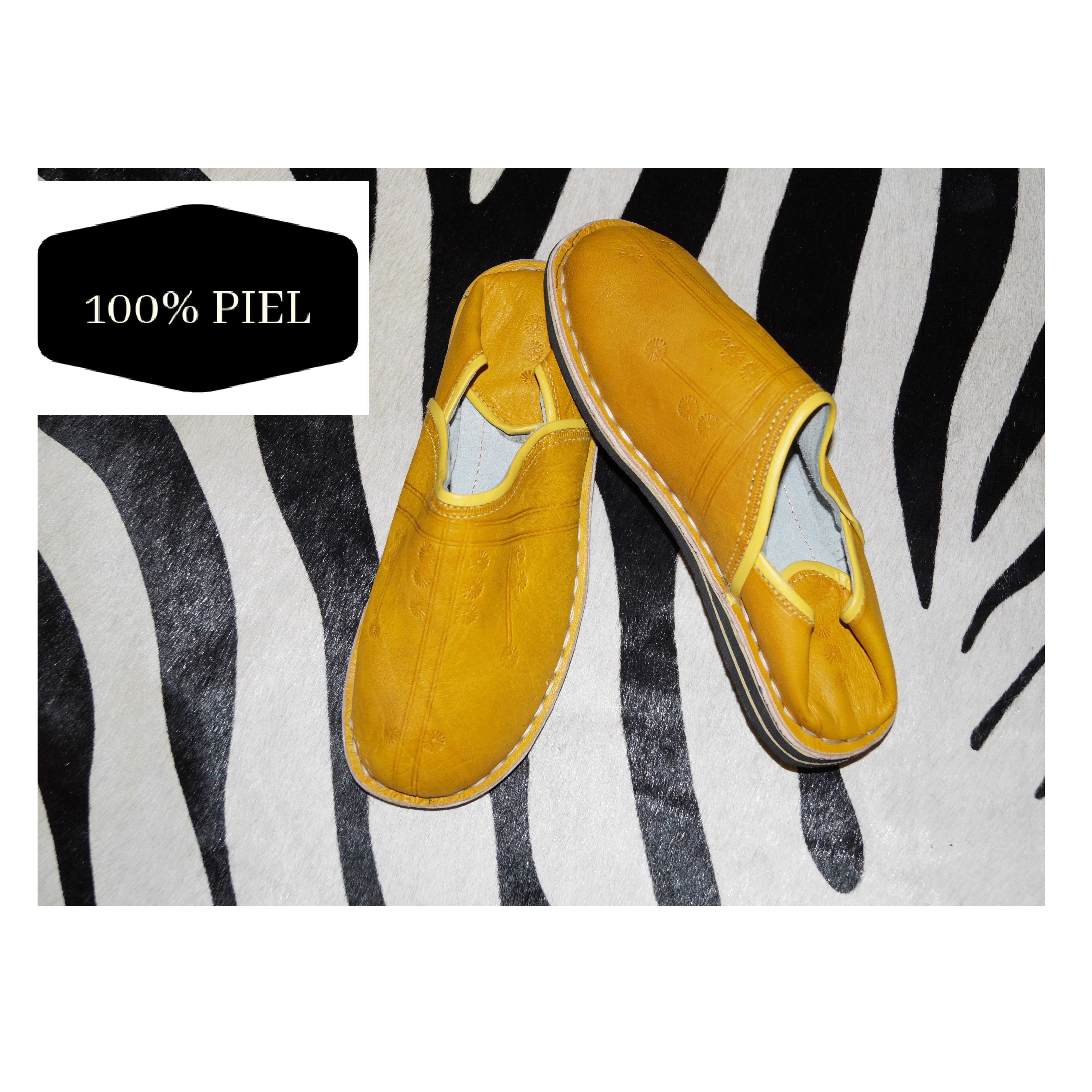 Babuchas 100% Piel Cuero Arabe Colores UNISEX