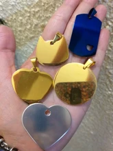 Venta al por mayor 20 Uds Etiqueta de perro-perro ID Tag grabado personalizado etiquetas de mascota perro accesorios personalizado corazón etiqueta de nombre placa Collar Decoración