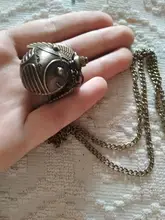 Reloj Retro Steampunk para hombres y mujeres y niños, reloj de bolsillo de cuarzo en forma de bola, suave, a la moda, suéter, alas de Ángel, collar, cadena, regalos