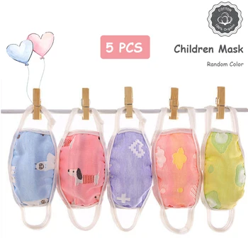 

5PCS Dust Mask Washable Kids Mouth Face Mask Anti Haze Anti-pollution Mask Anti-fog Anti PM 2.5 Filter 6 Layers
