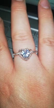Anillos de boda con forma de corazón y cristal para mujer, sortijas de compromiso de oro rosa para mujer, joyería, accesorios para regalos de fiesta