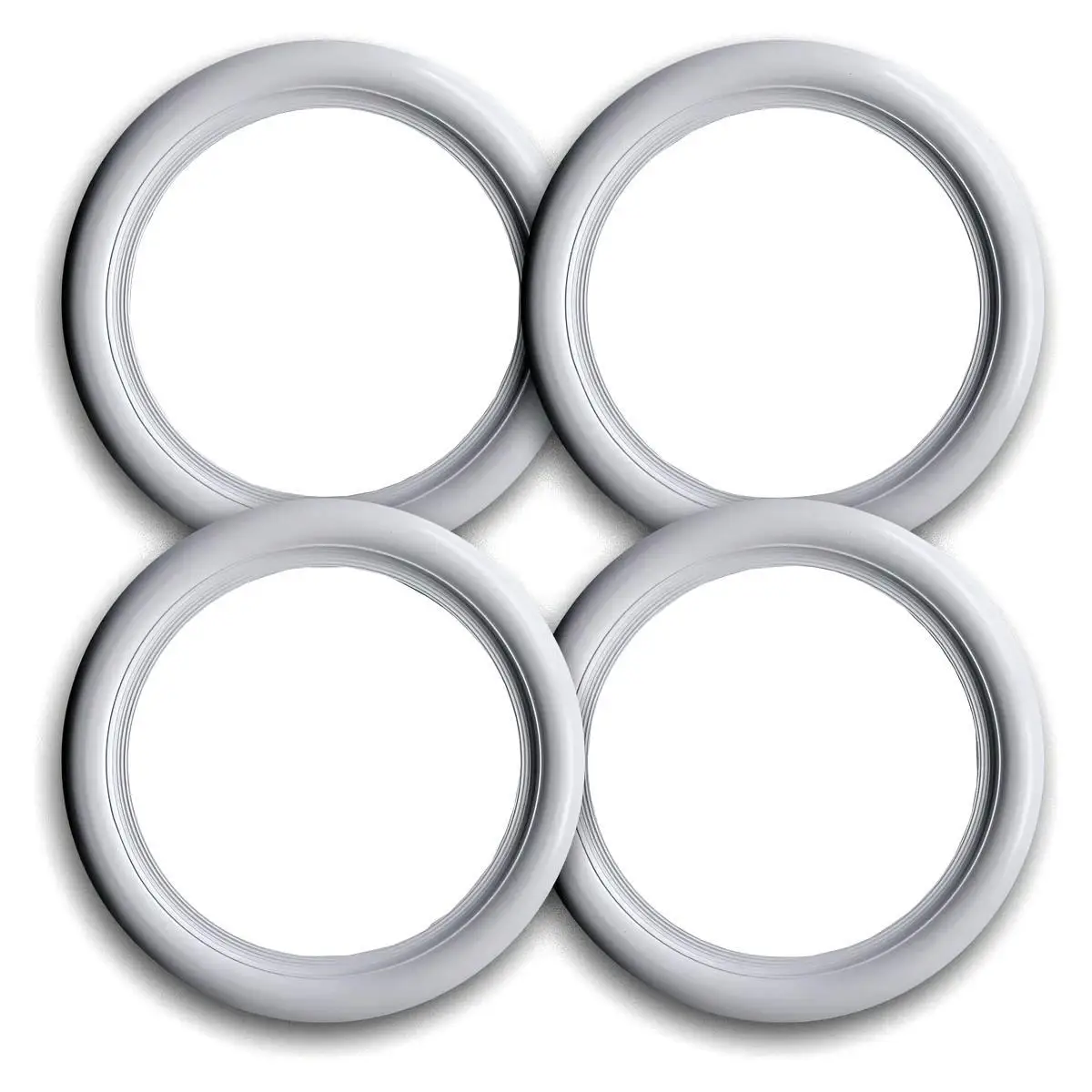 ATLAS 15" White Wall Rubber Ring Tire insert trim set of 4 Flapper Sidewall Topper Fakewall
