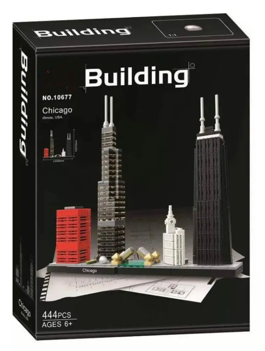 Конструктор Building 10677 Чикаго (Architecture 21033) 444 детали |