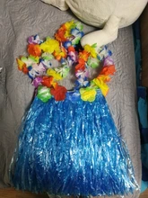 Faldas de hierba de fibra de plástico para mujer, falda Hula, disfraces hawaianos de 30CM/40/cm60 cm/80CM, suministros festivos y para fiestas