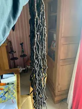 Alibaby-Extensión de cabello sintético para mujer, pelo trenzado negro de imitación de Loc, textura suave y Natural, de 14 a 28 pulgadas