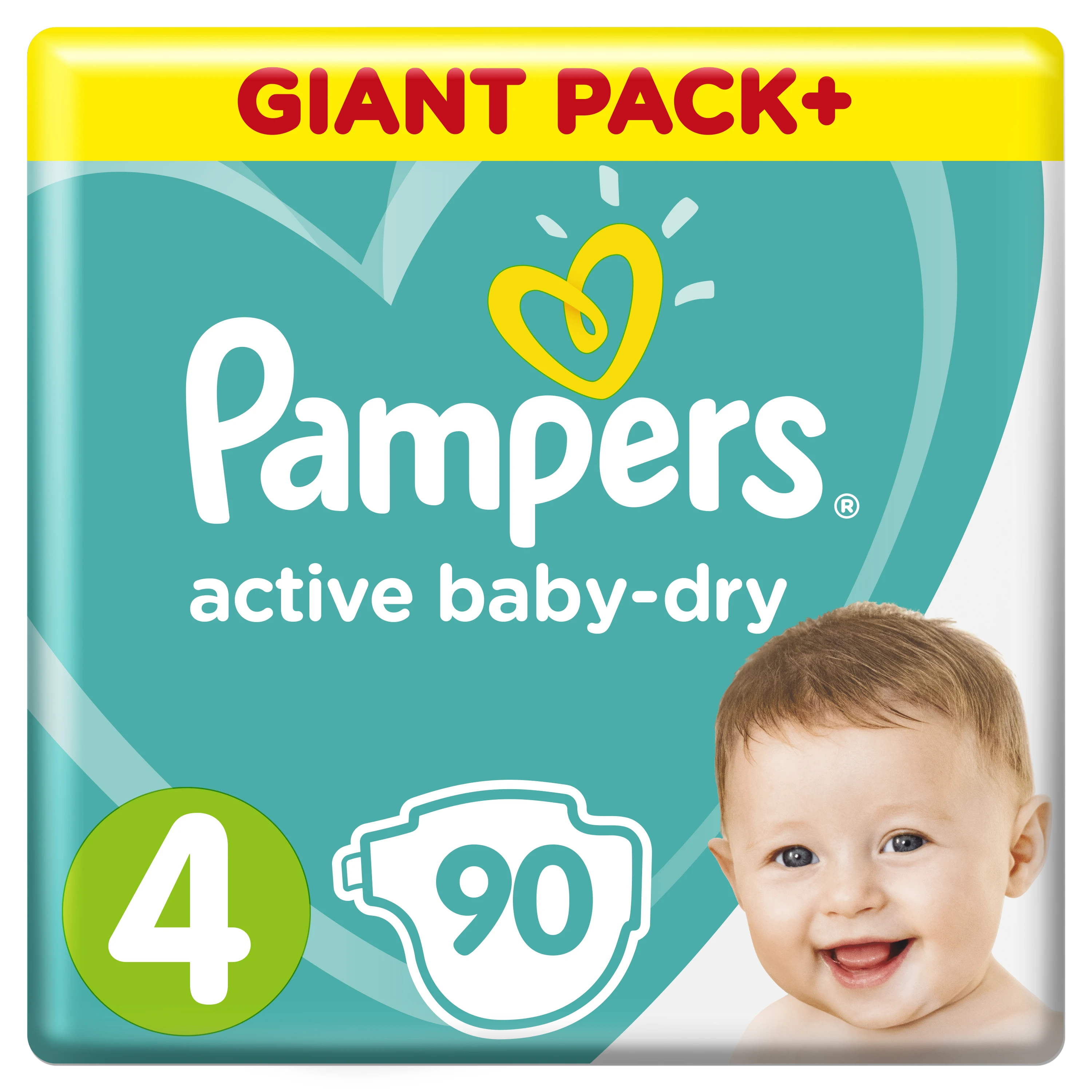 Подгузники Pampers Active Baby-Dry 9-14 кг, размер 4, 90 шт