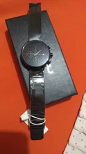 CRRJU-Reloj de pulsera deportivo de lujo para hombre, cronógrafo de cuarzo, con correa de malla y fecha automática de acero inoxidable, diseño único, informal