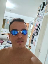 COPOZZ profesional impermeable chapado claro doble Anti-niebla gafas de natación Anti-UV de las mujeres de los hombres gafas de natación gafas con el caso