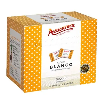 

White sugar 50 envelopes of 8 gr of natural origin, sugar