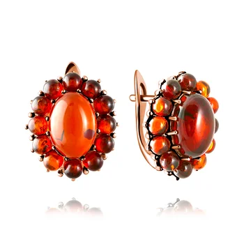 

Earrings made of silver with Amber cognac