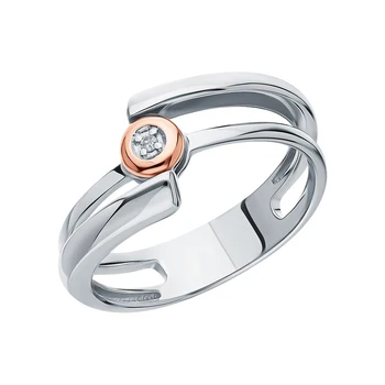 

Silver ring with diamonds sunlight sample 925