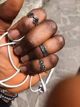 Anillo de acero inoxidable estilo hippie para mujer, sortija ajustable, estilo bohemio, hippy, serpiente, accesorio para dedo