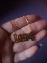 Collar de acero inoxidable hecho a mano con número para mujer y niña, Color dorado, Collares personalizados, 1995, 1996, 1997, 1998, 1999