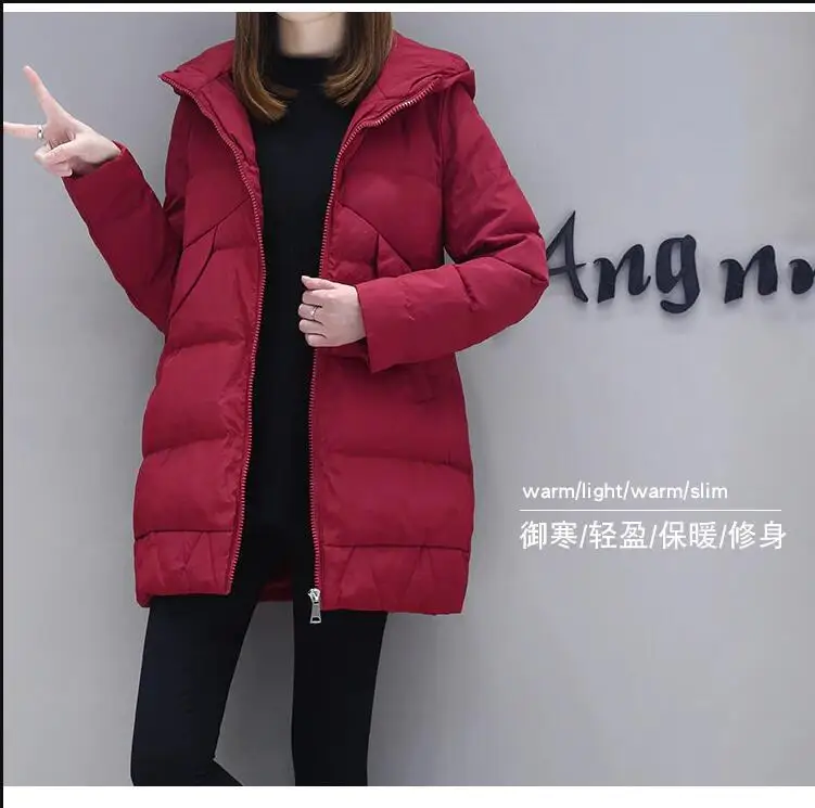 Бургундия nouvelle mode hiver vestes et manteau en coton veste Para capuche coton fourrure col manteau femmes vêtements d'ext érieur chau - Цвет: Бургундия