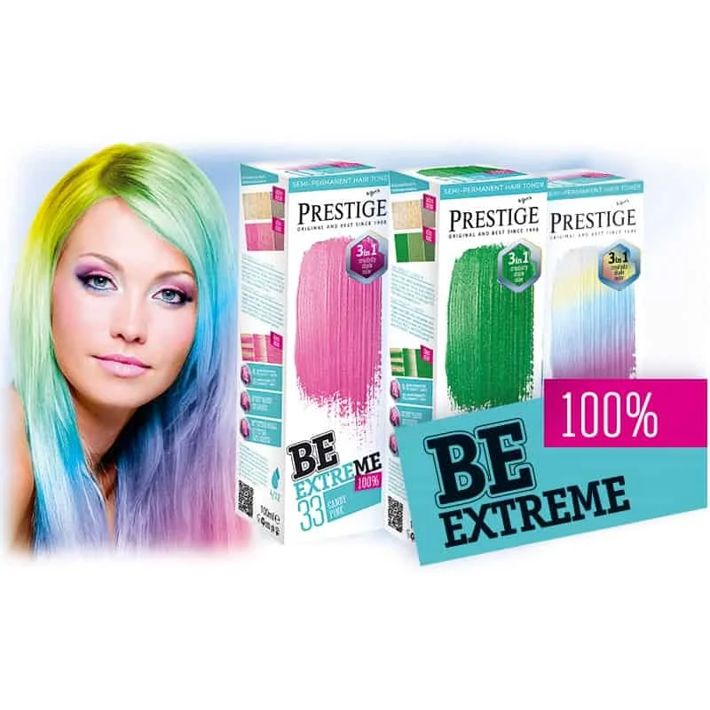 BE EXTREME TINTES SEMIPERMANENTES COLORES FANTASÍA, LISTOS PARA USAR, SIN AMONIACO, SIN PPD, CON VITAMINA F (100 ML)