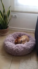Cama de perro caliente de lana ronda perro perrera casa larga felpa invierno mascotas camas para perros medianos grandes perros gatos cojín del sofá suave esteras