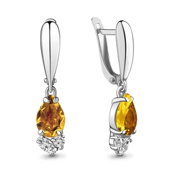 

Silver earrings with citrine and cubic zirconia