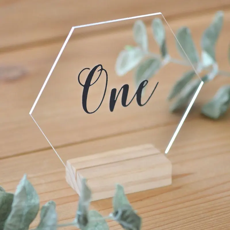  Hexagon Table Number Wedding Acrylic Wedding Table Number Geometric Wedding Table Decor Custom Tabl