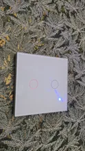 UBARO-Interruptor táctil con Panel de cristal blanco, pulsador estándar europeo de luz Ac230v, 1 Banda, Control único, lámpara de pared