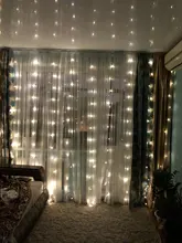 Christmas-Decorations Light Ornament Garland Curtain-String Flash-Fairy Happy Home-Room