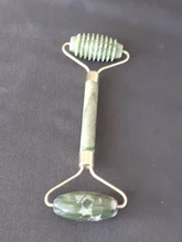 Rodillo de Jade de piedra Natural para masaje Facial, rodillo de Jade de doble cabeza para relajación de cuello cuerpo y adelgazamiento, herramienta de levantamiento Facial