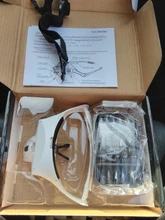 Gafas de aumento con lámpara LED, lentes intercambiables, 1.0X/1.5X/2.0X/2.5X/3.5X, herramienta de reparación, lupa de lectura