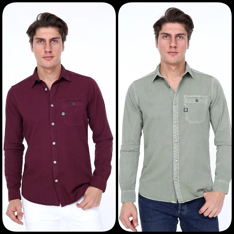 

3 DAYS FAST FREE SHIPPING RIV-SD MENS SHIRTS & JACKET Khaki St.Valentine's Gift For Men SLIM FIT Turkish Quality 2020 Style