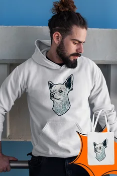 

Angemiel Wear Tattooed Yorkie White Male Hooded Sweatshirt Bags Kombin