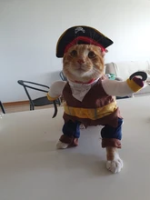 Funny Cat Costumes Pirate Suit Cat Clothes Kitty Kitten Corsair Halloween Costume Puppy