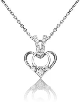 

Yuz platinum heart pendant with Swarovski crystals in white gold
